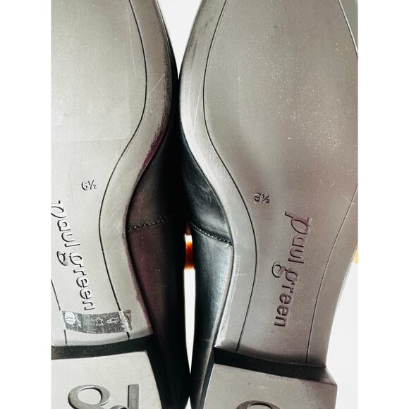 Paul Green Black Leather Ballet Flats Women’s UK 6.5 / US 9 Slip-On Pointed toe - Picture 6 of 9